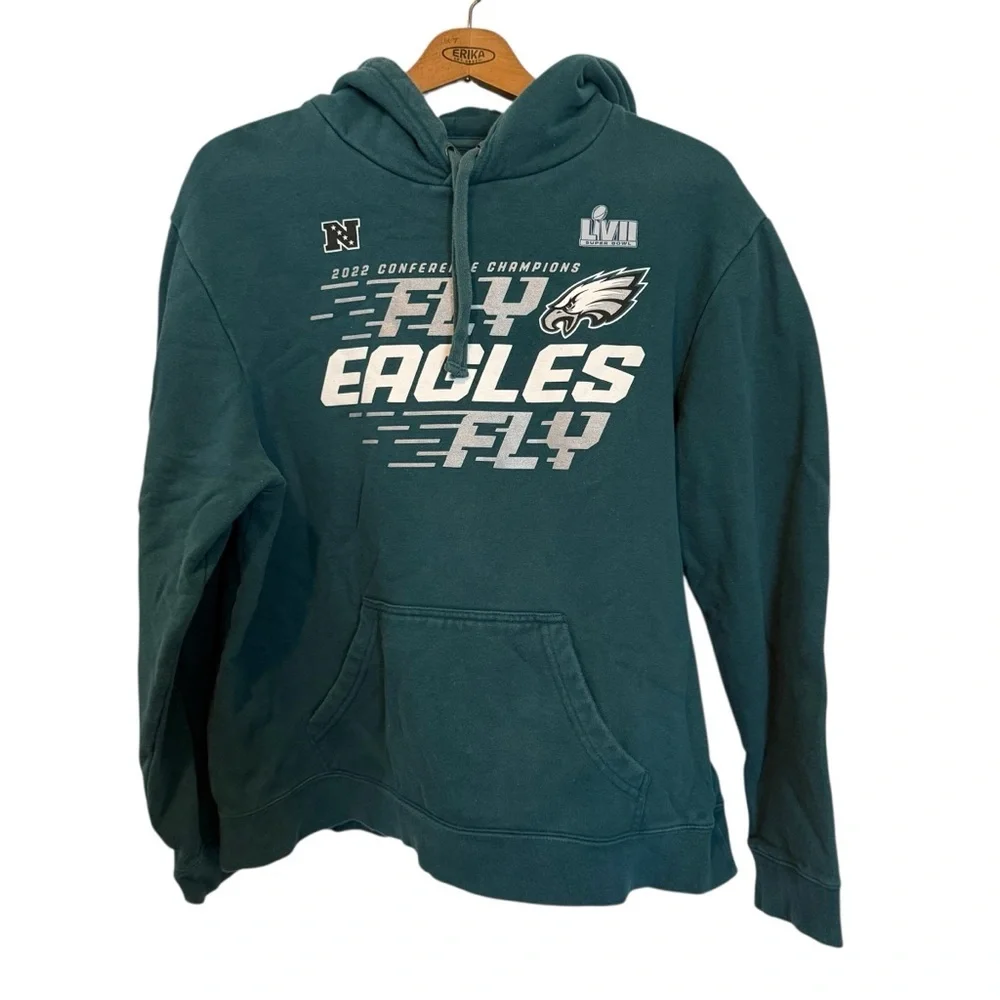Philadelphia Eagles Teal Fly Eagles Fly Hoodie - Picture 4 of 6